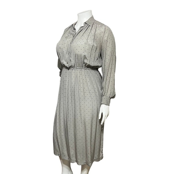SOLD🌟Georges Rech Vintage Diamond Print Grey Purple Dress Sz-XL - Picture 2 of 12